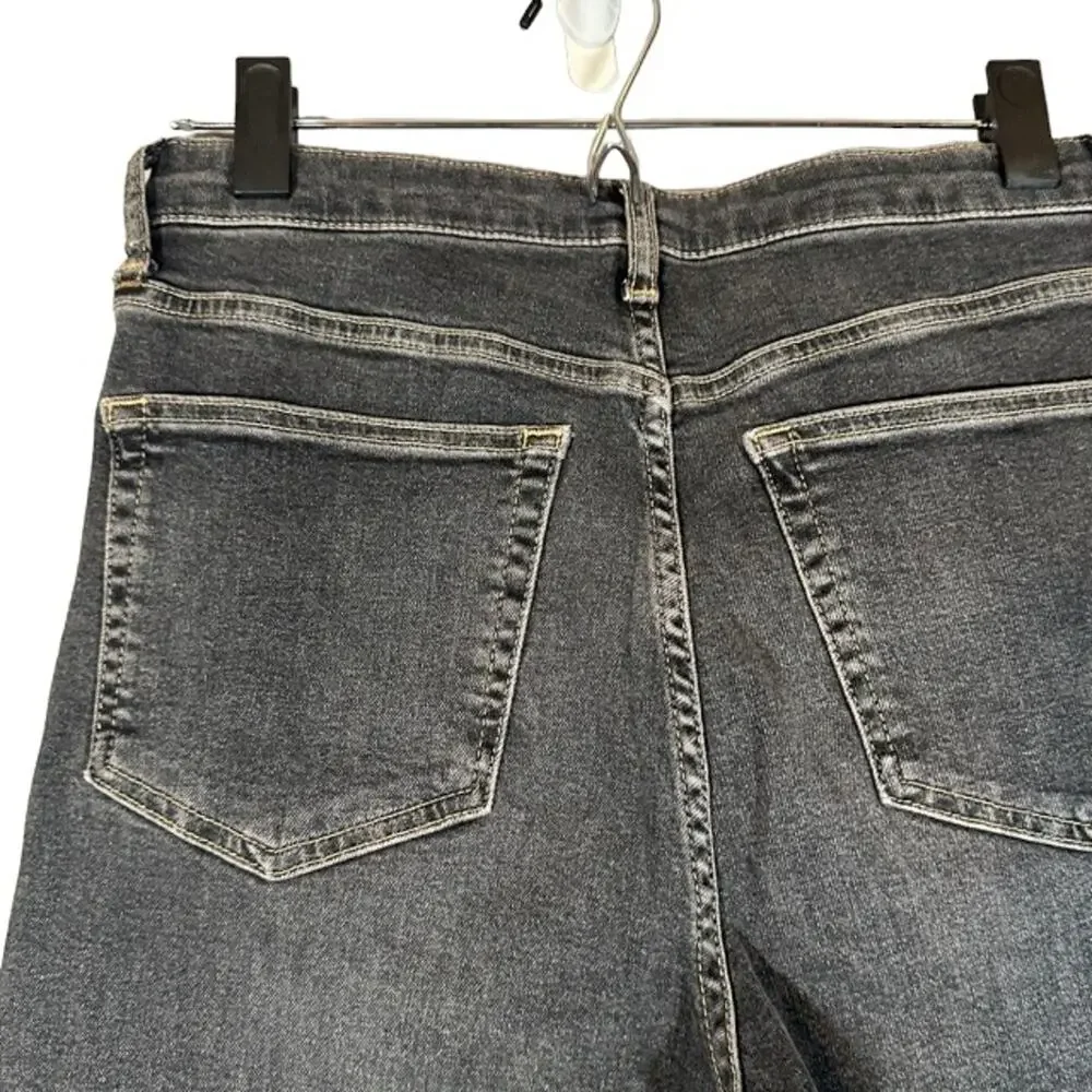 Topshop Jamie Women’s Black Shark Bite Hem Denim Jeans Cotton Blend Size 32